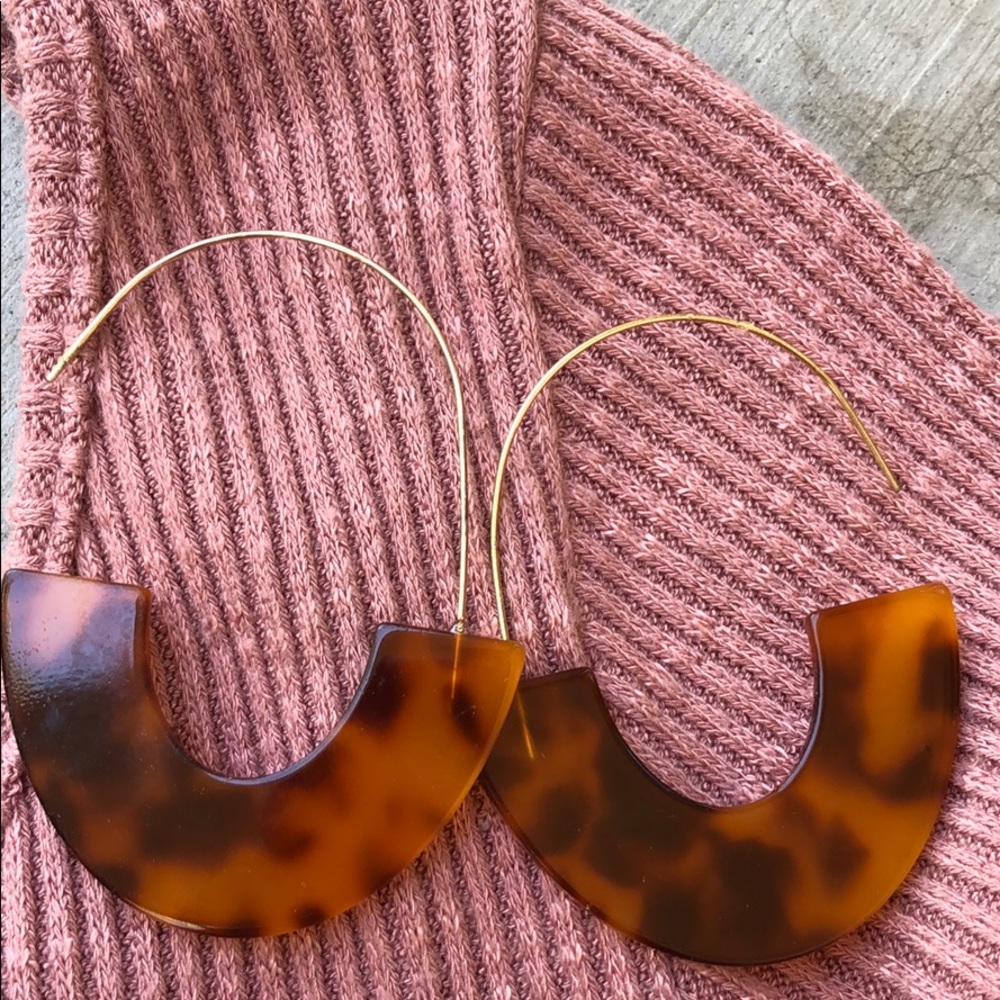 Yellow and brown earrings